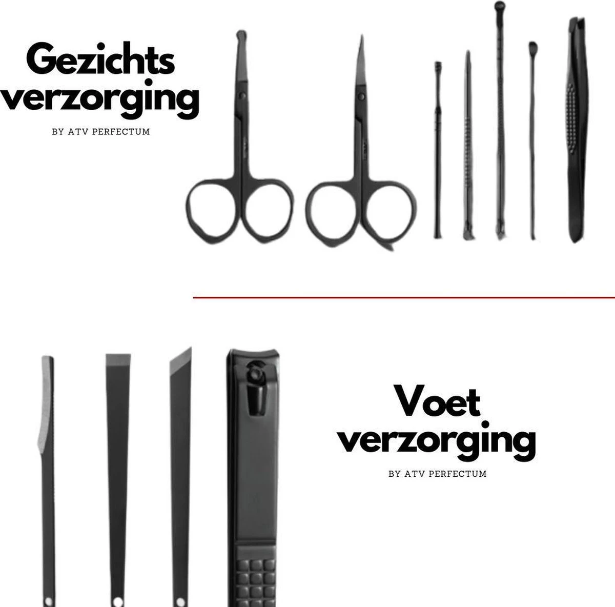⭐ATV PERFECTUM Luxe 18-delige - Manicure Set - Zwart Manicureset - Manicure Setje Pedicureset - Nagelschaartje - Nagelknipper – Nagelknipper Set - Manicureset - Manicuresetje - Afbeelding 7