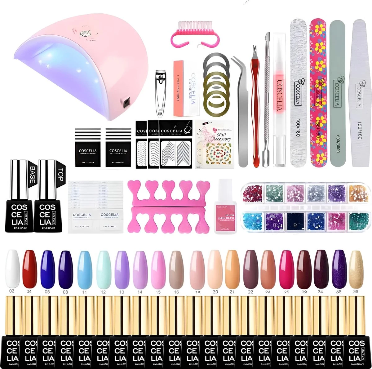 Gellak- Gellak Starterspakket 20 Kleuren - Gellak - Gellak Set - UV Lamp 36W - Manicure - Nagellak - Nail Art - 20 Kleuren Gel Polish - Nagellakset - Gellakset
