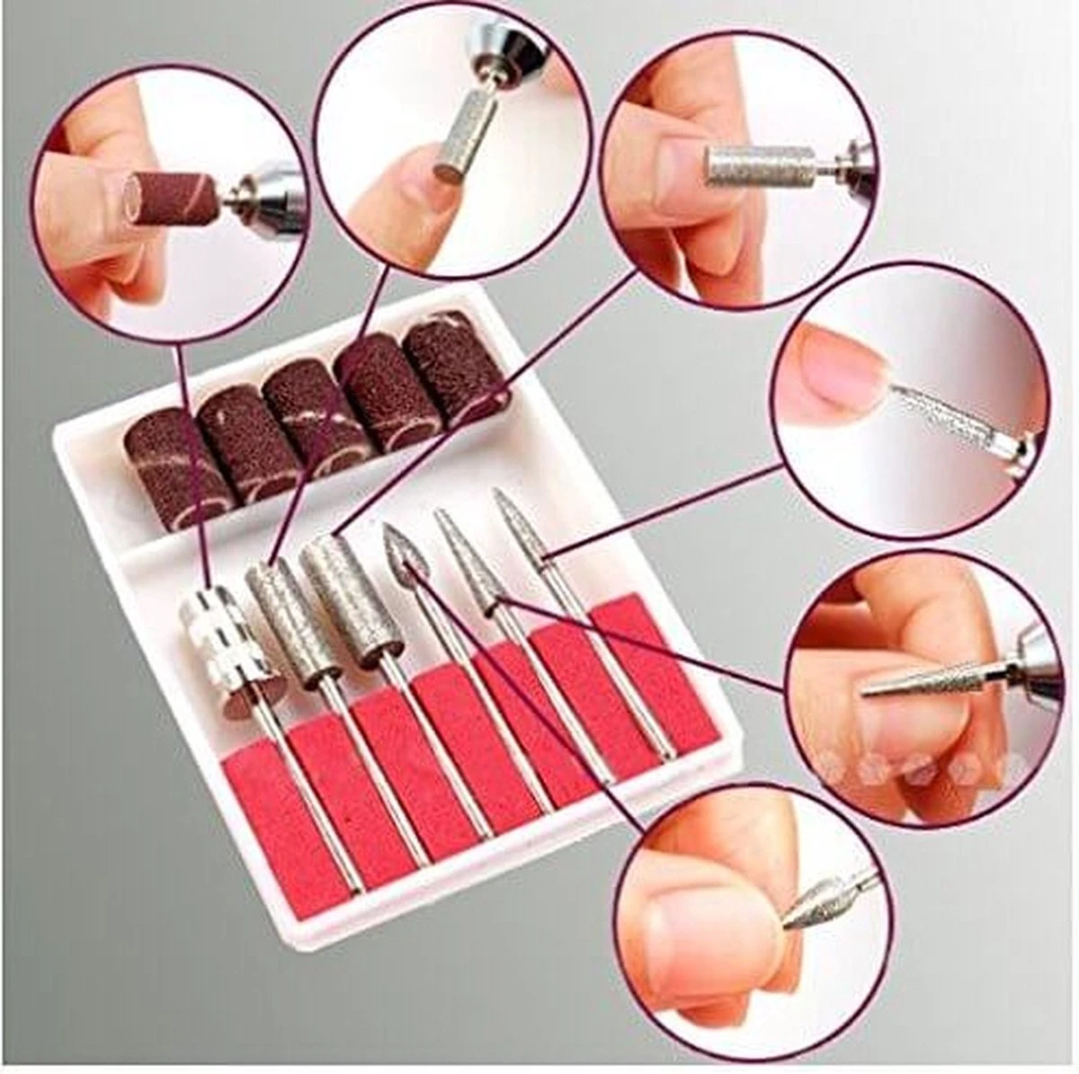 Merkloos Elektrische Nagelvijl Manicure Pedicure Tool Machine 6 Bits, Professionele Nagelfrees Machine Set; Mercedes2000 - Multistrobe - Afbeelding 3