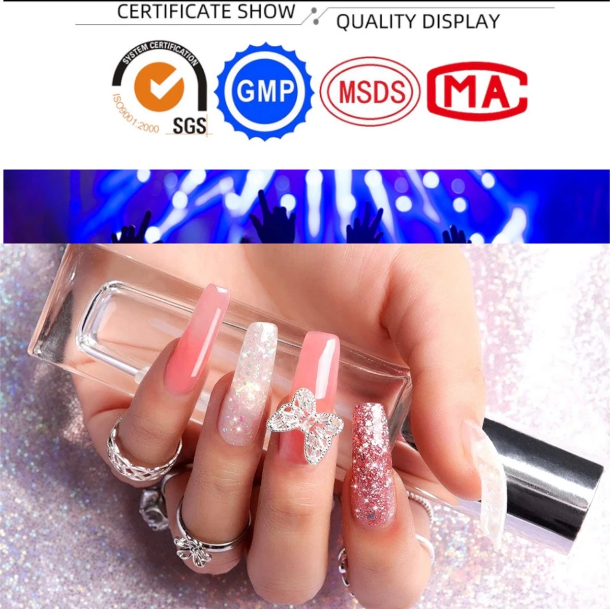 Elvi Polygel Nagels Kit - 6x15 Perfecte Polygel Kleuren Voor De Feestdagen- Nagelverlenging - Polyacryl UV Nagellak-Quick Extension Set- Polygel Color Changing Red-Pink-Polygel Starterspakket- UV Base & Top Coat-Slip Solution-100 Nagel Tips- - Afbeelding 3