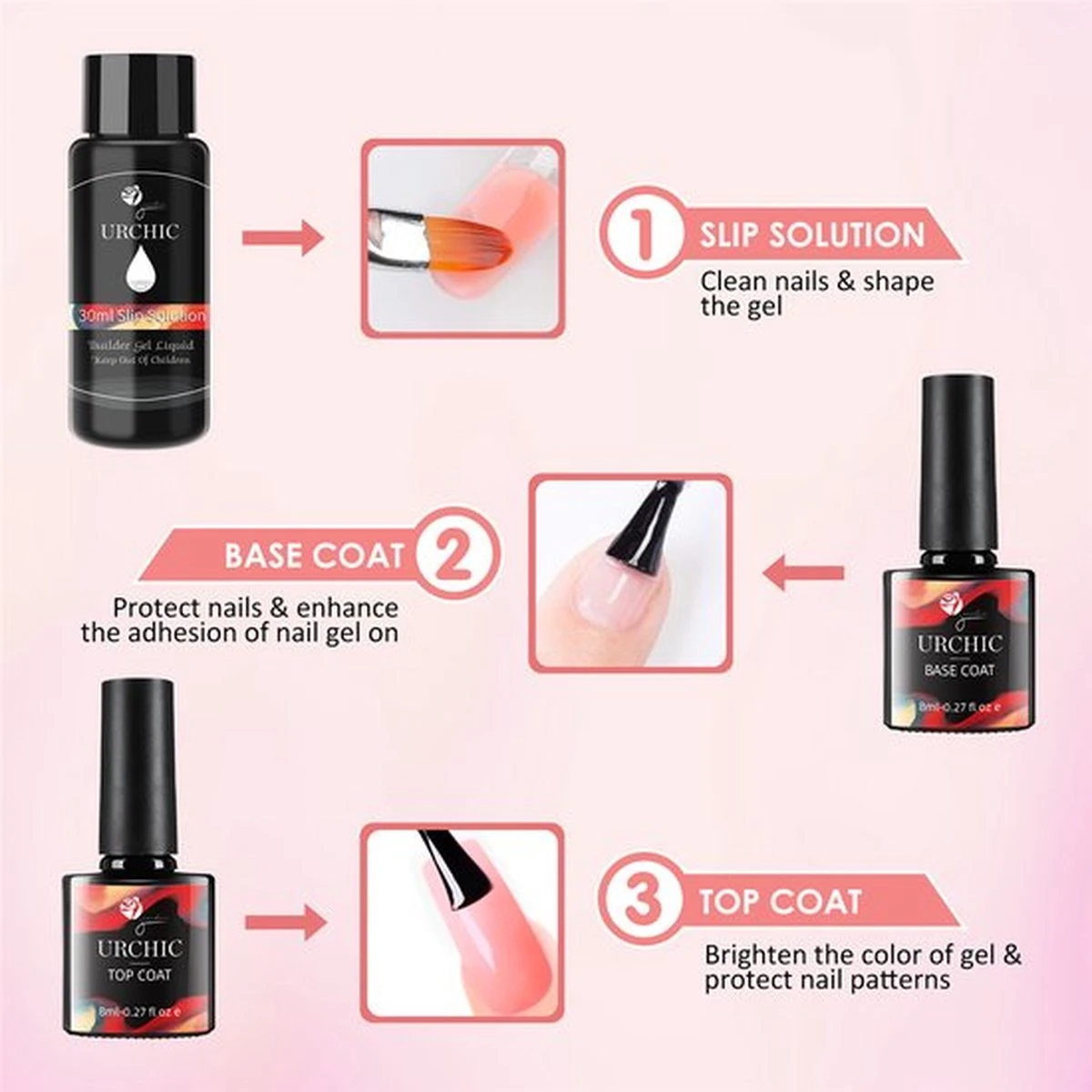 Merkloos Nepnagels - Polygel Set - Nagelverlengingsset - 8 Kleuren - Nagels Set - Temperatuurwisselgel - Lichtgevende Gel - Voor Beginners - Voor DIY Salon Art Nagels - Type A - Afbeelding 2