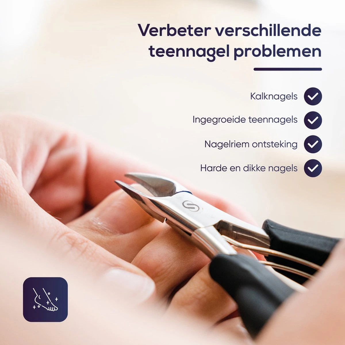 Skeraxo® Professionele Pedicureset Nageltang Kalknagel - Met Nagelvijl & Vuil Verwijderaar - Nagelschaar Voor Harde Teennagels – Nagelknipper Ingegroeide Teennagel - Inclusief Teennagel Correctors - Afbeelding 3