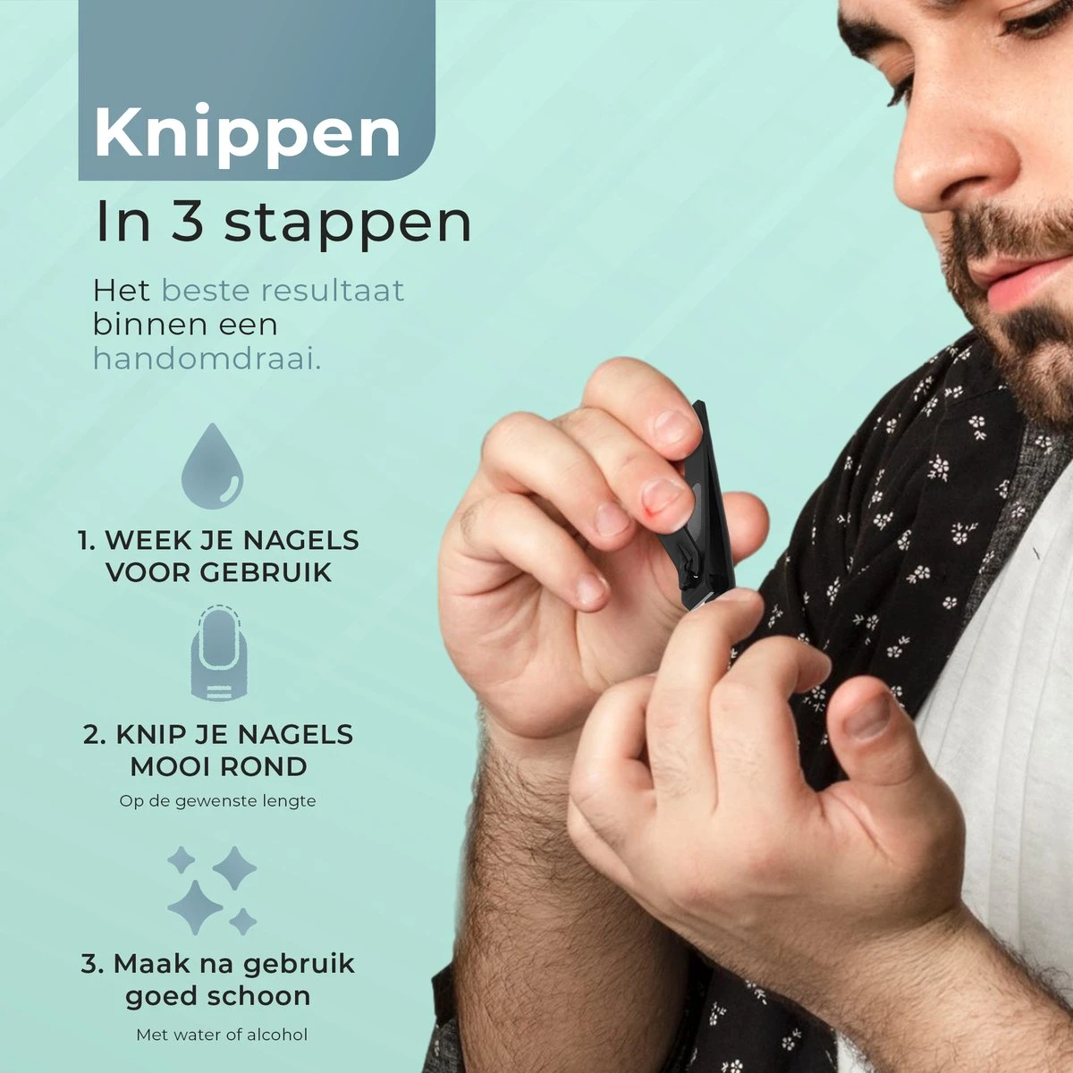 Christian Deluxe® Combo Nagelknipper Set - Zwart - Inclusief Luxe Opberg Etui - Nagelschaar Voor Knippen Van Teennagels En Vingernagels - Afbeelding 3