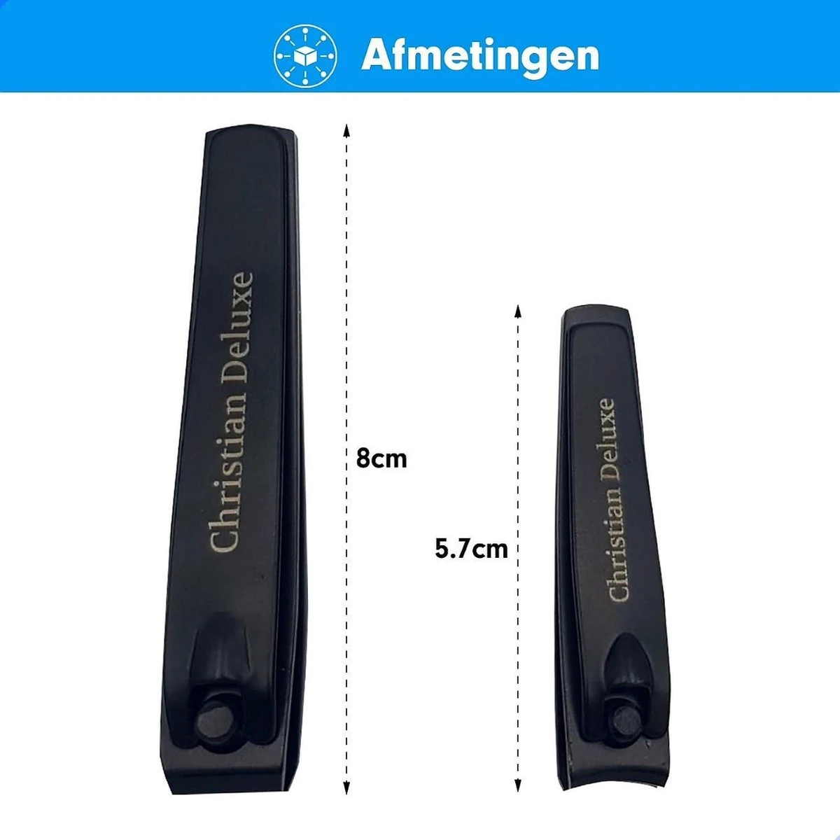 Christian Deluxe® Combo Nagelknipper Set - Zwart - Inclusief Luxe Opberg Etui - Nagelschaar Voor Knippen Van Teennagels En Vingernagels - Afbeelding 5