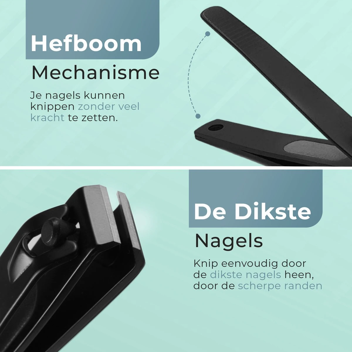 Christian Deluxe® Combo Nagelknipper Set - Zwart - Inclusief Luxe Opberg Etui - Nagelschaar Voor Knippen Van Teennagels En Vingernagels - Afbeelding 6