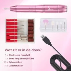 Simver Elektrische Nagelfrees - 11 Nagelvijl Bitjes En 56 Schuurrolletjes - Manicure / Pedicure - Roze - Cadeautip - Kerstcadeau 19 Simver Elektrische Nagelfrees - 11 Nagelvijl Bitjes En 56 Schuurrolletjes - Manicure / Pedicure - Roze - Cadeautip - Kerstcadeau -Pink Gellac Shop 1200x1200 1175