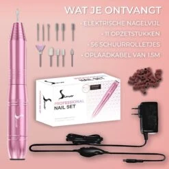 Simver Elektrische Nagelfrees - 11 Nagelvijl Bitjes En 56 Schuurrolletjes - Manicure / Pedicure - Roze - Cadeautip - Kerstcadeau 22 Simver Elektrische Nagelfrees - 11 Nagelvijl Bitjes En 56 Schuurrolletjes - Manicure / Pedicure - Roze - Cadeautip - Kerstcadeau -Pink Gellac Shop 1200x1200 1178