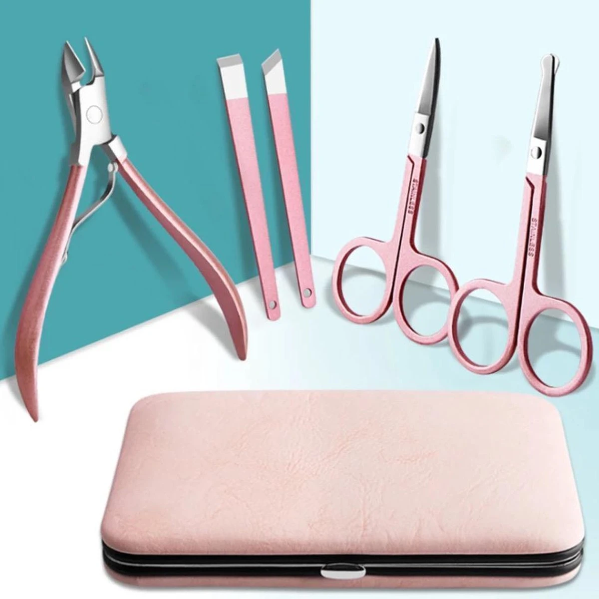 Luxe 18-delige Manicure Set - Manicure Pedicure Set- Nagelverzorging- Met Opbergetui - Afbeelding 5