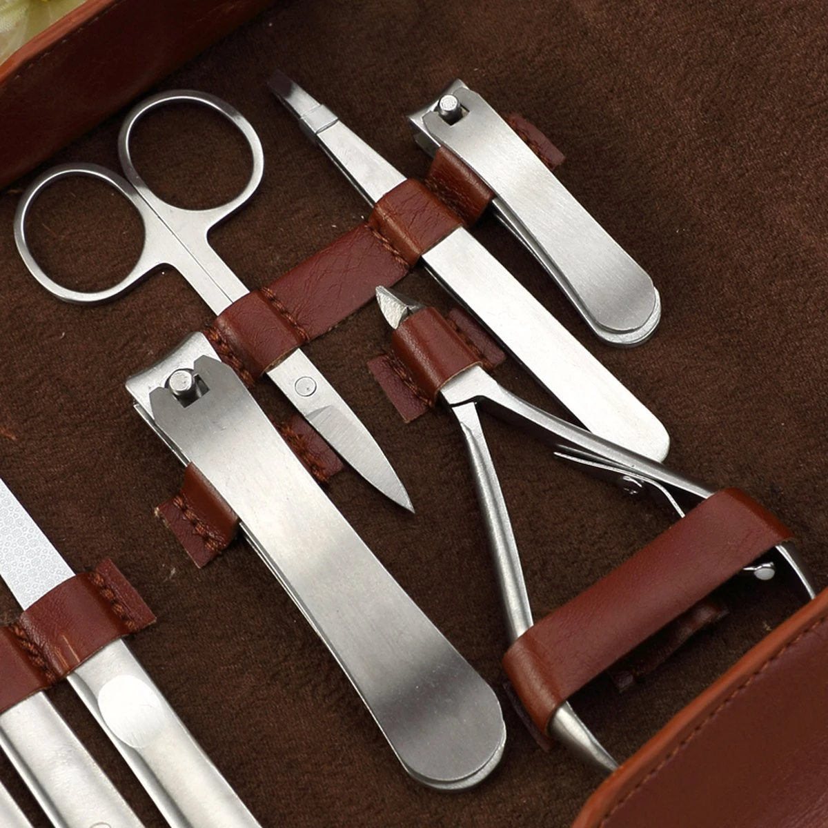 Fritzline© Professionele Manicureset 10-delig | RVS | Leren Etui | Nagelknipper | Nagelschaar | Nageltang - Afbeelding 2