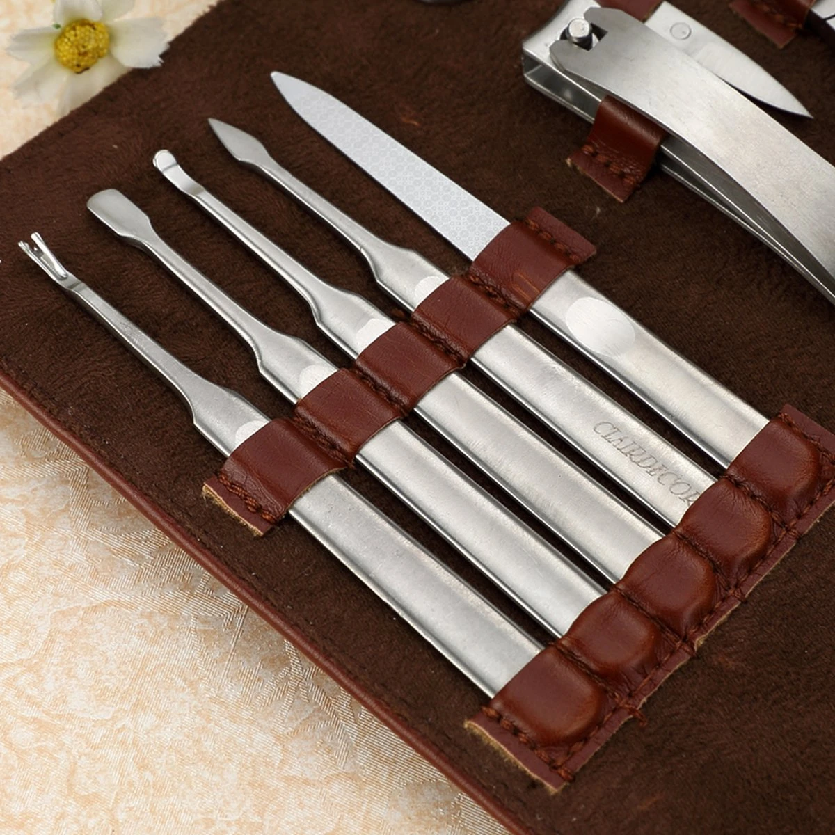 Fritzline© Professionele Manicureset 10-delig | RVS | Leren Etui | Nagelknipper | Nagelschaar | Nageltang - Afbeelding 8