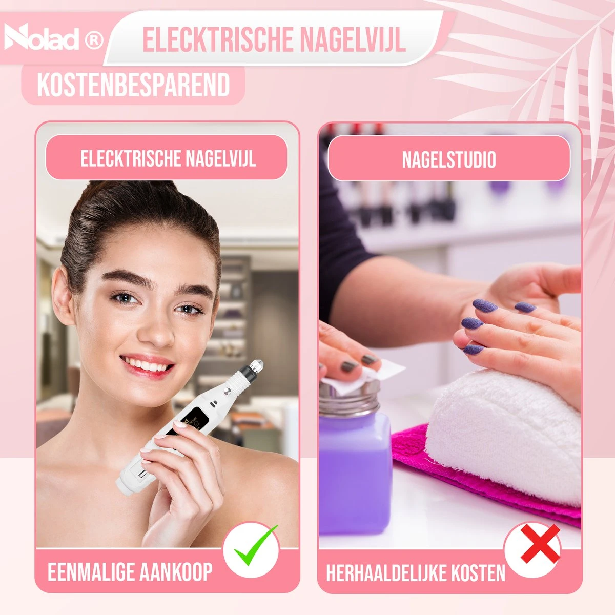 Nolad® Elektrische Nagelvijl - Nagelvijlen - Nagelaccessoires - Wit - Afbeelding 8