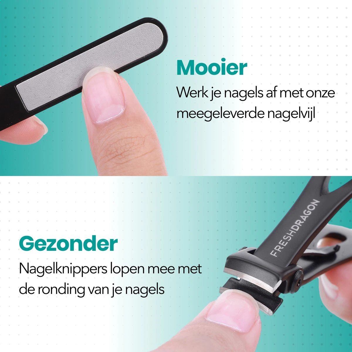FreshDragon Nagelknipper Set Met Nagelvijl - Nagelset Tegen Kalknagels - Nageltang - Teennagelknipper - Afbeelding 4