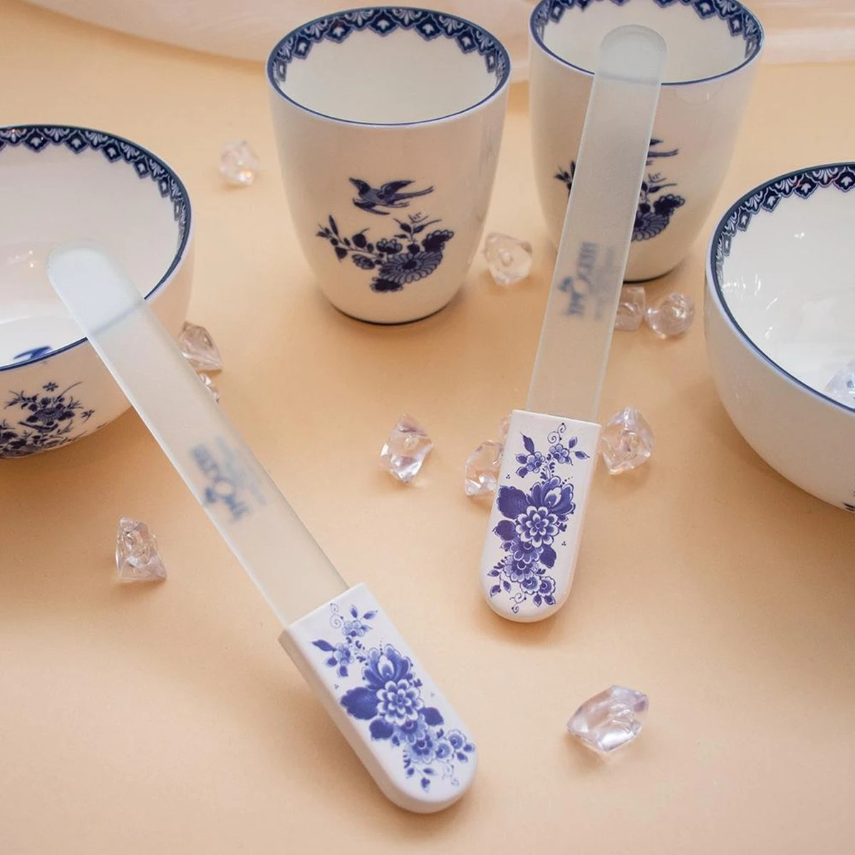 Herome Glazen Nagelvijl Glasvijl Delfts Blauw - Limited Edition - Onslijtbare Nagelvijl - Voorkomt Splijten En Haakjes - Afbeelding 6