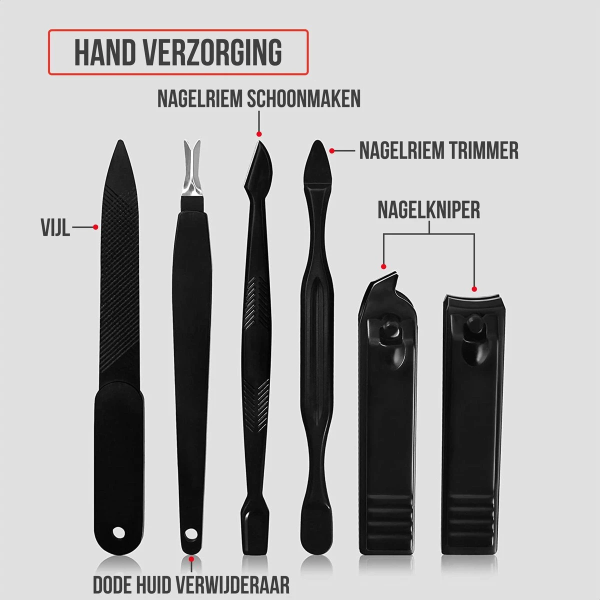 Strex Luxe Manicureset / Pedicureset Met Lederen Opbergetui - 20 Delig - Manicure Set - Pedicure Set - Manicure Sets - Pedicure Sets - Afbeelding 3