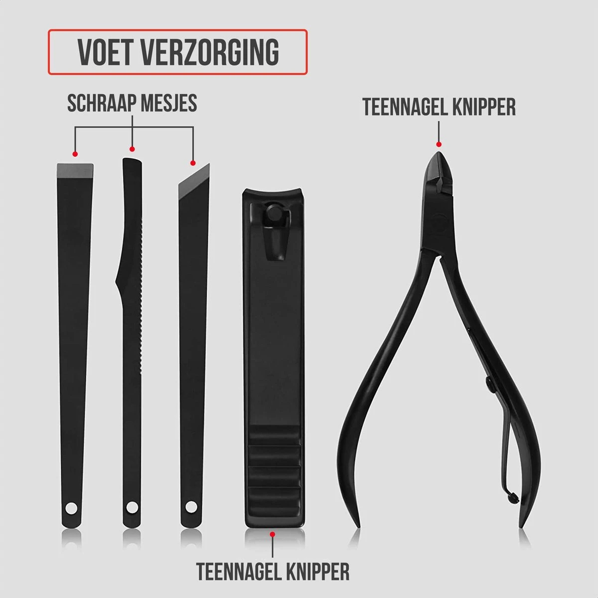 Strex Luxe Manicureset / Pedicureset Met Lederen Opbergetui - 20 Delig - Manicure Set - Pedicure Set - Manicure Sets - Pedicure Sets - Afbeelding 5