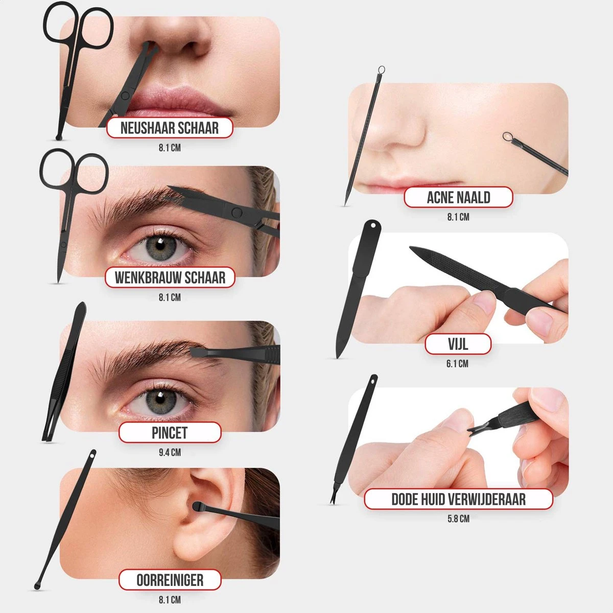 Strex Luxe Manicureset / Pedicureset Met Lederen Opbergetui - 20 Delig - Manicure Set - Pedicure Set - Manicure Sets - Pedicure Sets - Afbeelding 7