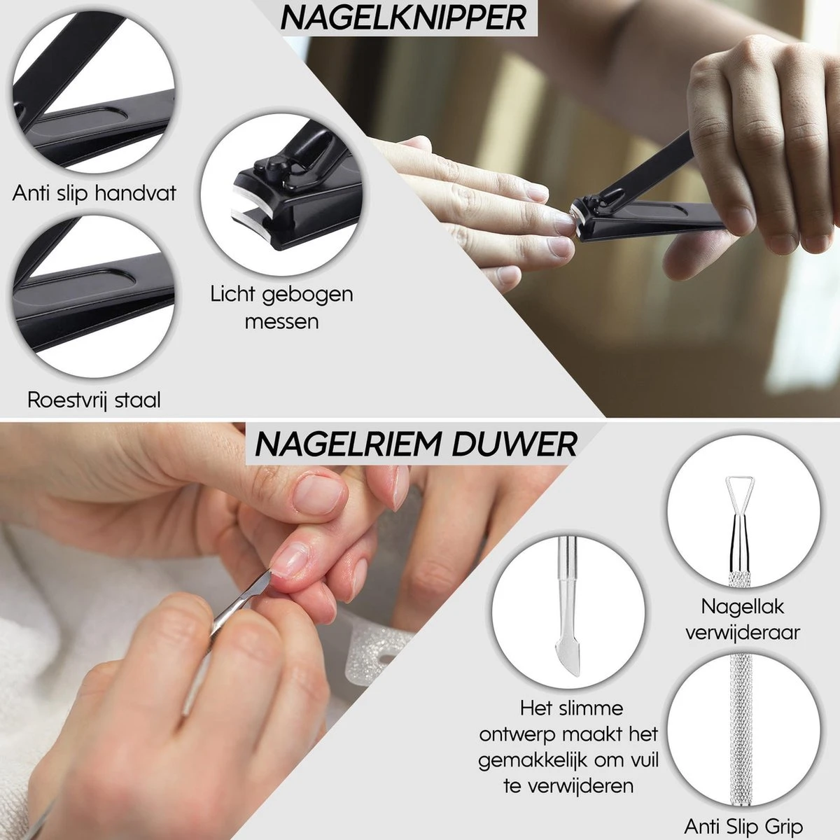 Thumbs Up 6-Delige Nagel Set - Ingegroeide Teennagel - Nageltang Met Bufferveer- Teennagelknipper - Nagelknipper Set - Zilver - Afbeelding 3