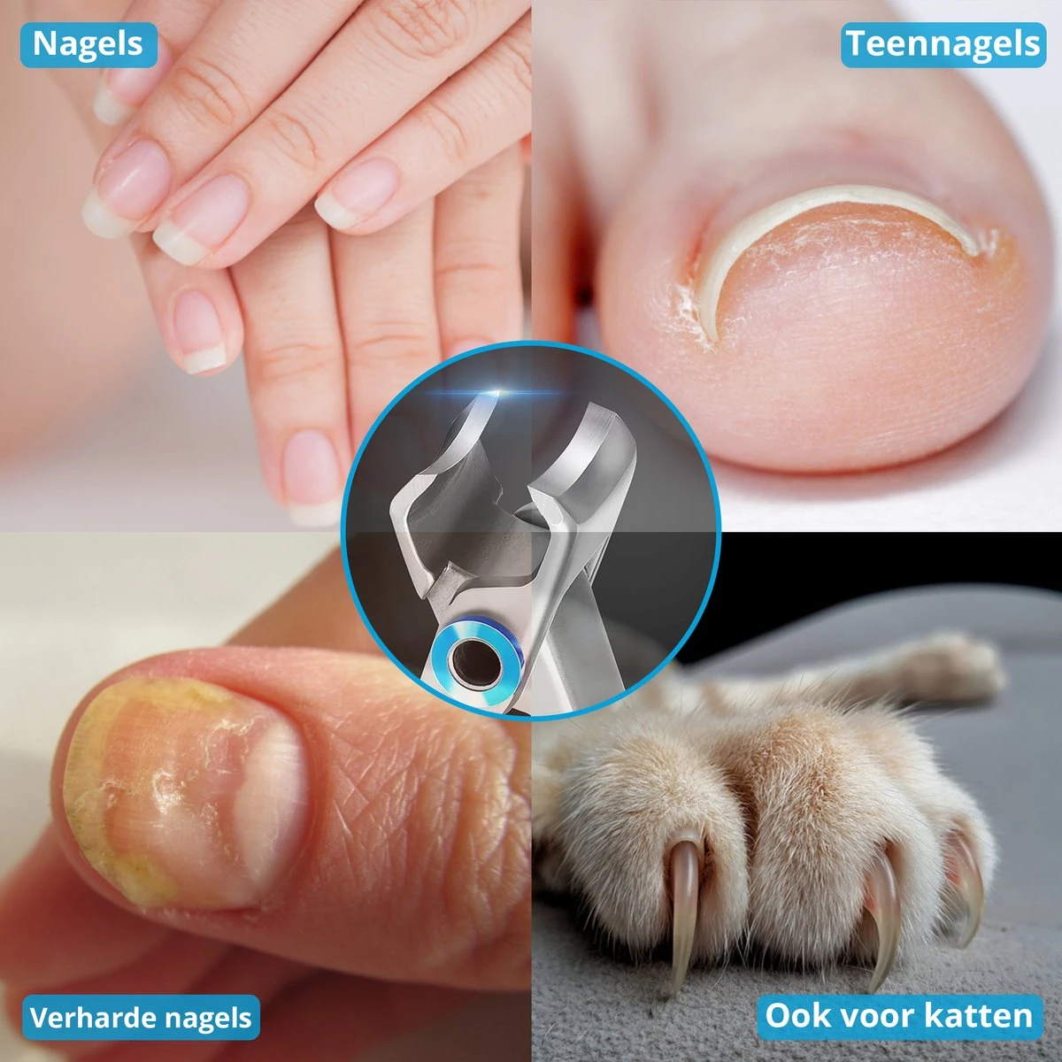 Allsa Nagelknipper Set - Nageltang - Nagelvijl - Stainless Steel - Zilver - Afbeelding 3