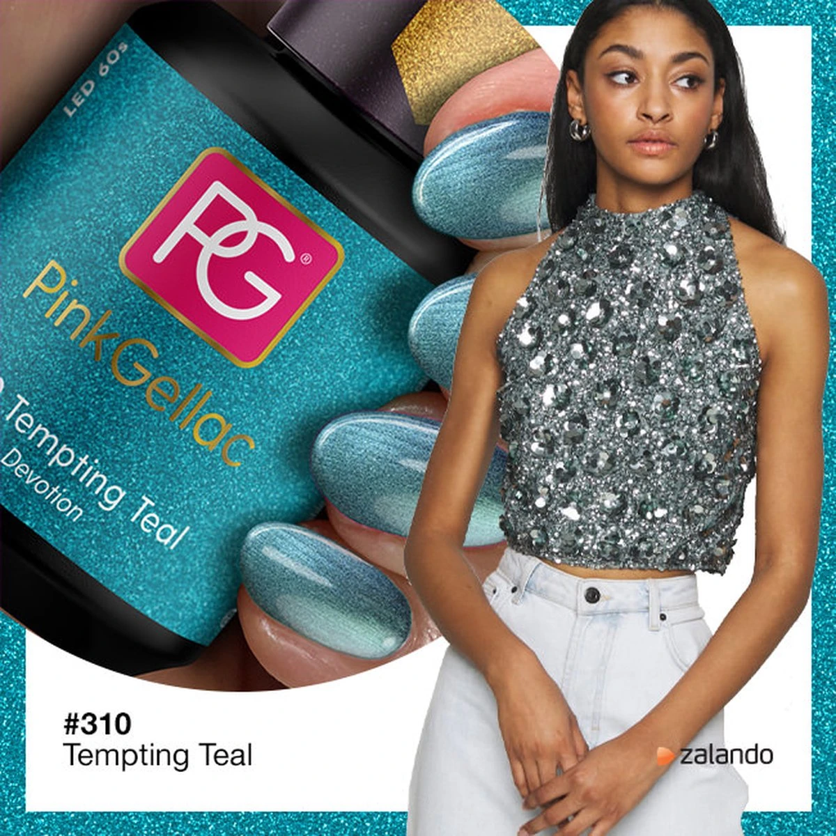 Pink Gellac - Tempting Teal - Gellak - Vegan - Blauw - Glanzend - 15ml - Afbeelding 6