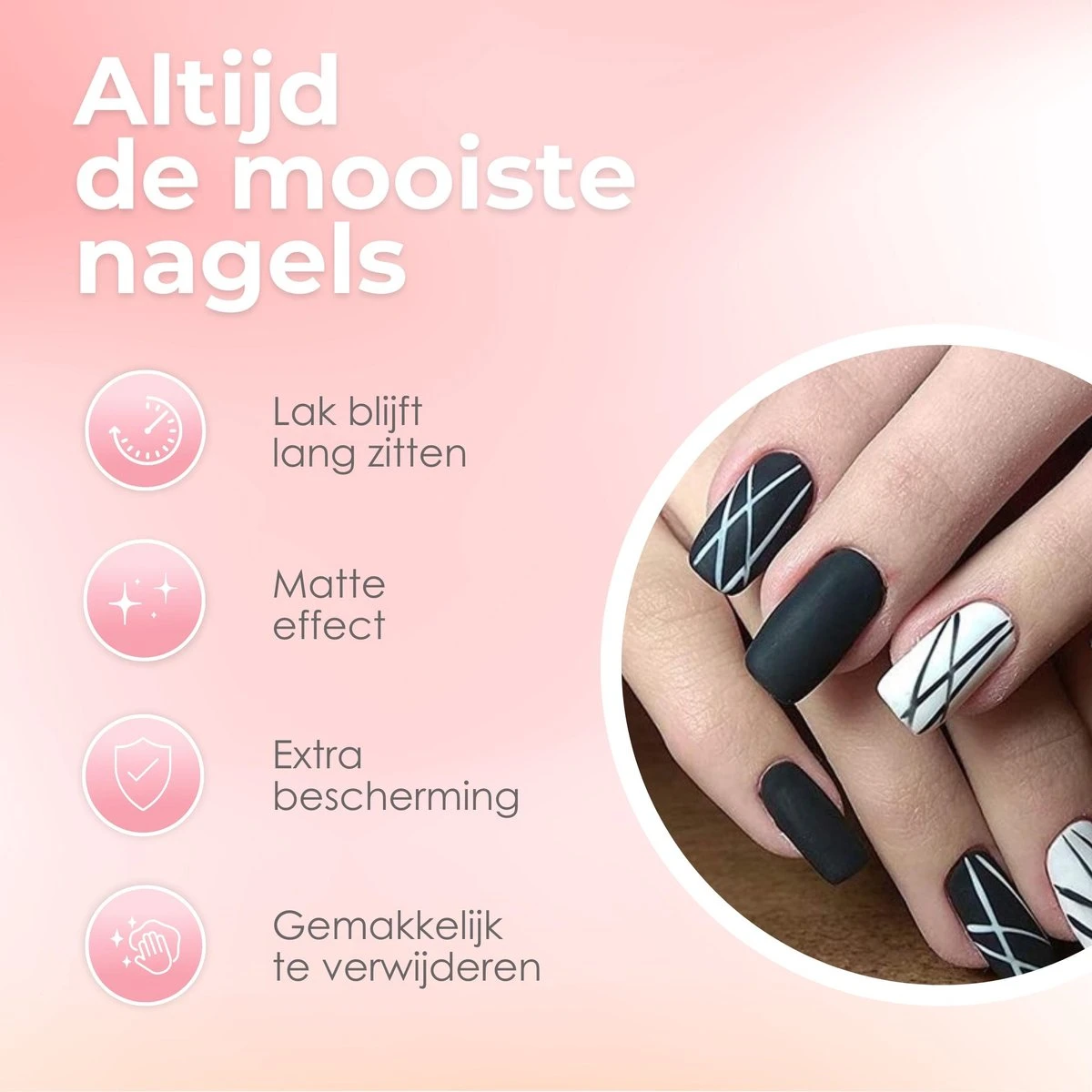 Moods Gellac - Matte Top Coat - Nagellak - Gellak Starterspakket - Nagels - Gellak Set - 15 ML - Afbeelding 2