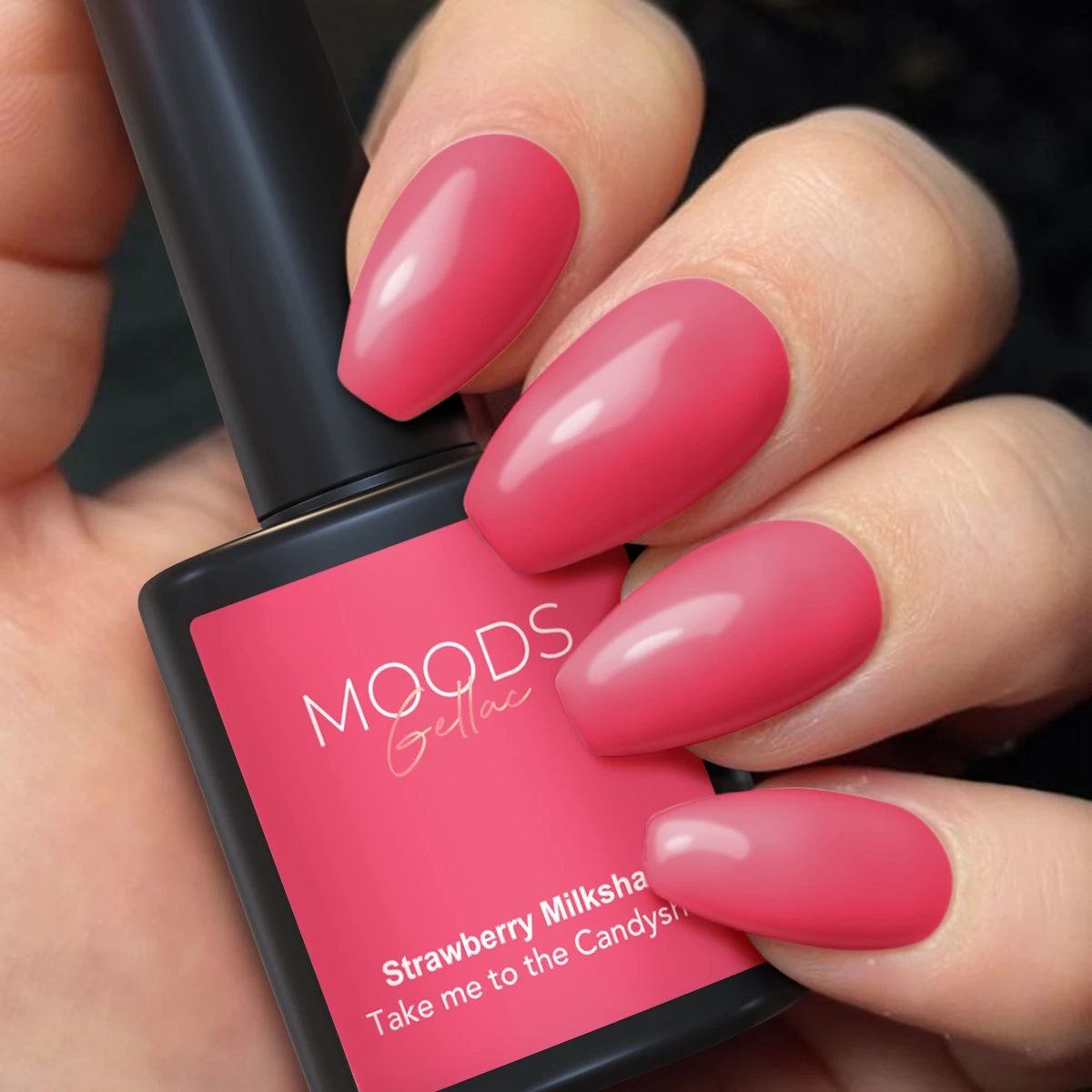 Moods Gellac - Strawberry Milkshake - Gellak - Neon Roze - 15ML - Afbeelding 2