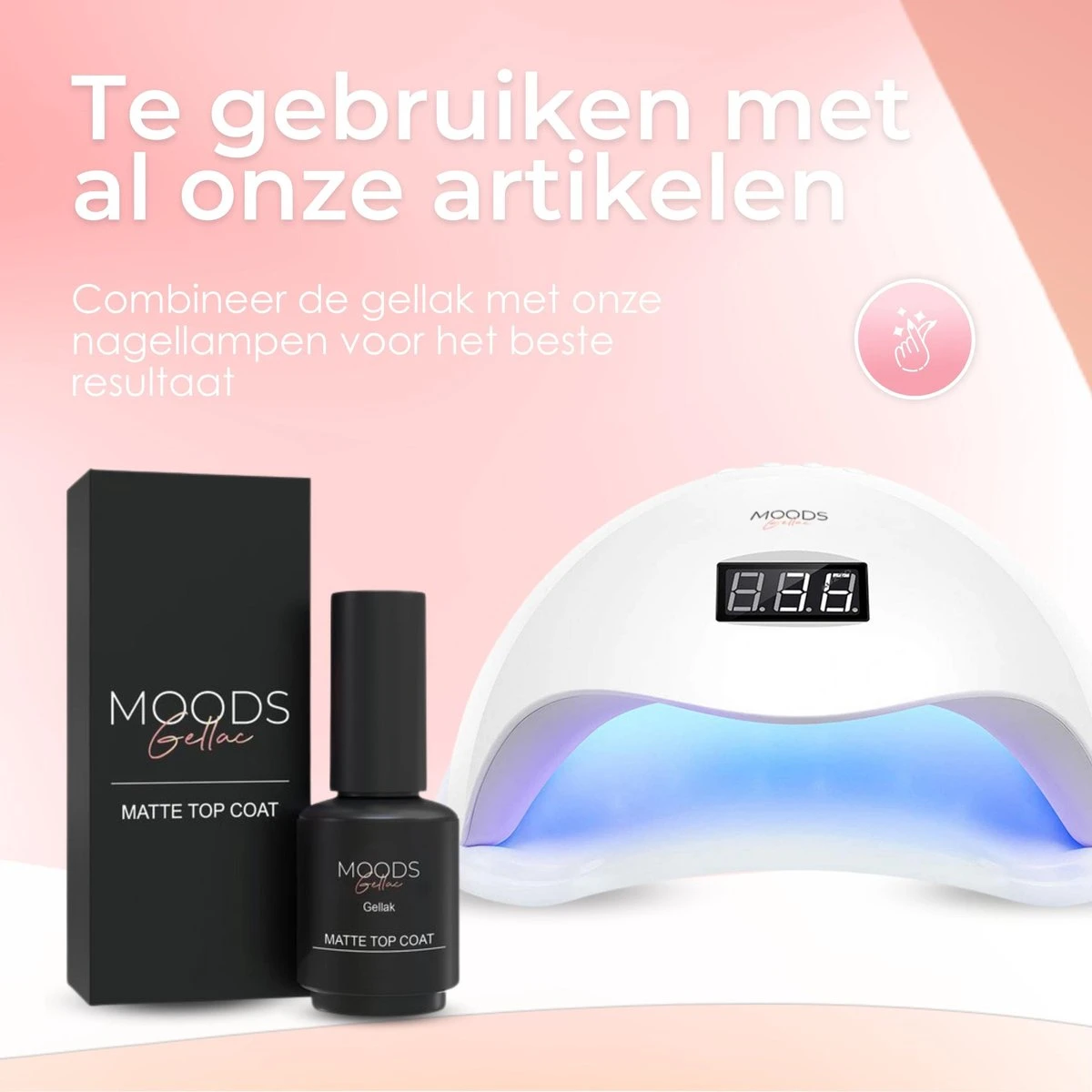 Moods Gellac - Matte Top Coat - Nagellak - Gellak Starterspakket - Nagels - Gellak Set - 15 ML - Afbeelding 7