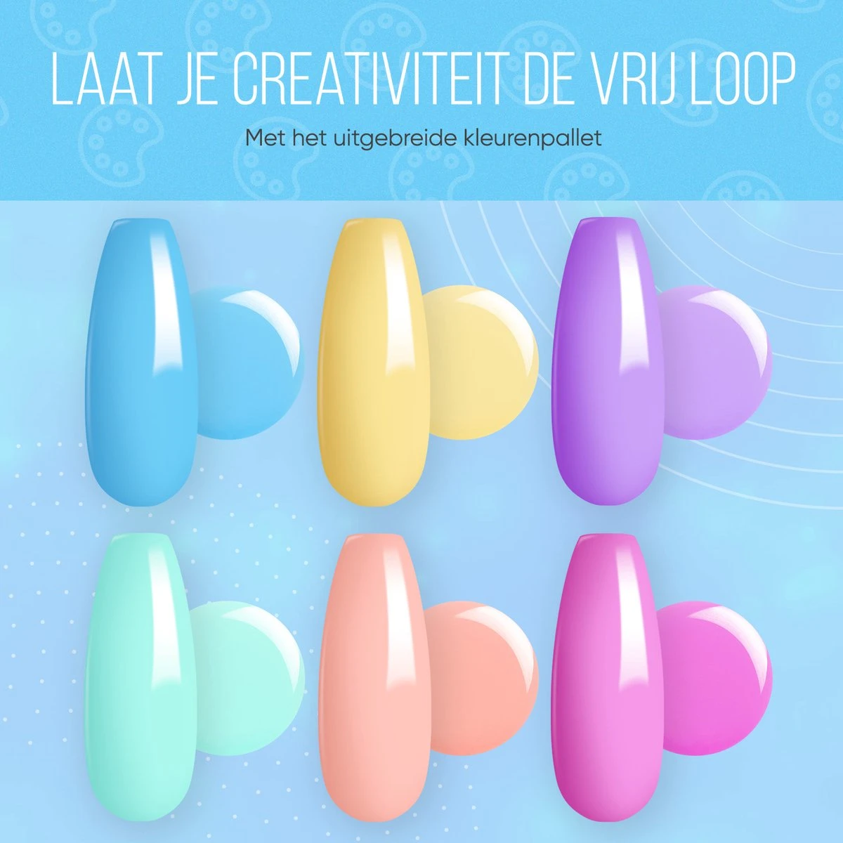 Lovae Cosmetics Gellak - 6-delige Set - Gel Nagellak - Pastel Summer - Gellac - 8ML - Afbeelding 9