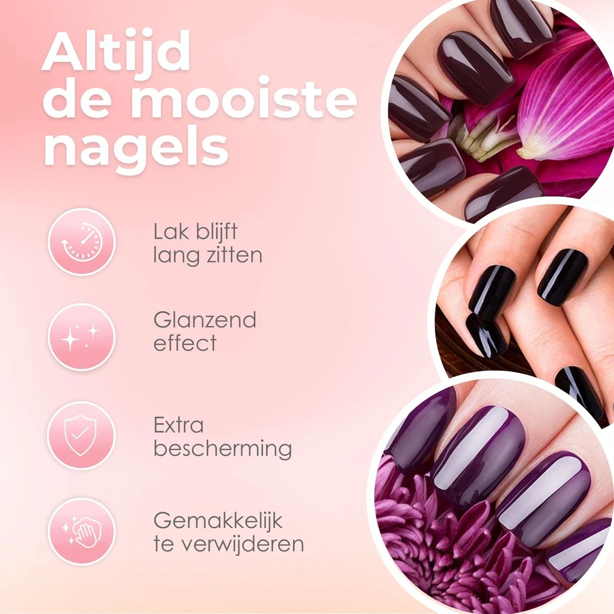 Moods Gellac Starterspakket - Primer - Base Coat - Top Coat - Gellak - LED Lamp Nagellak - 7.3 ML - Afbeelding 2