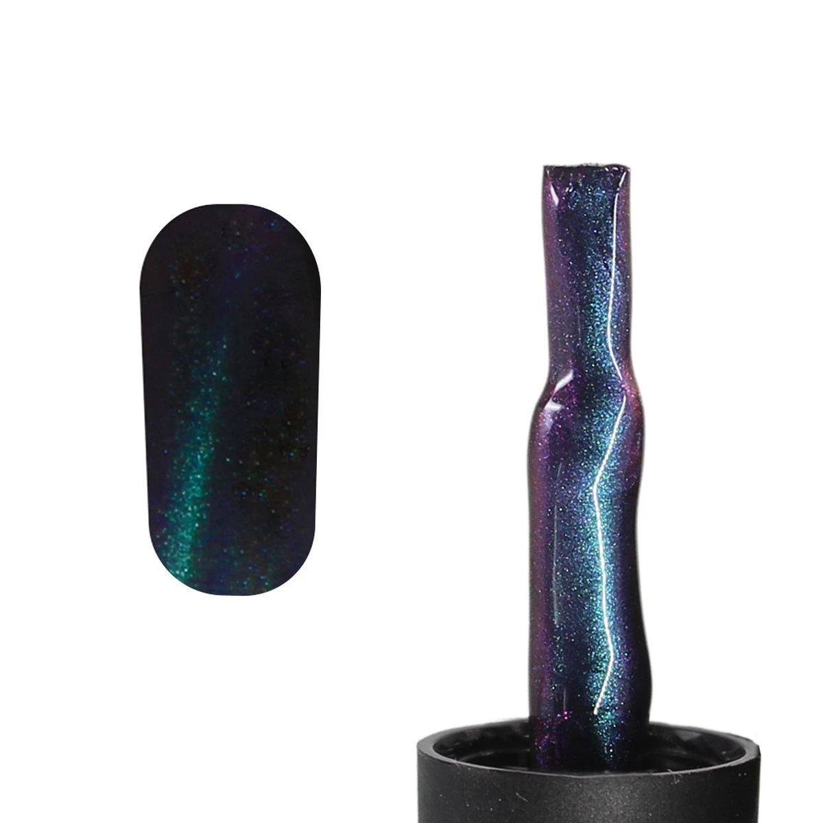 #NIGHTCATEYESERIE - Influence Gellac - Blauwe Gellak - Gellak Blauw UV - Gel Nagellak - Basecoat - Topcoat - Topcoatmat - No Wipe - Startersset - Kado Vrouw - Valentijns Cadeau - Kado Voor Haar - 4 X 10 Ml - Magneet - Afbeelding 4