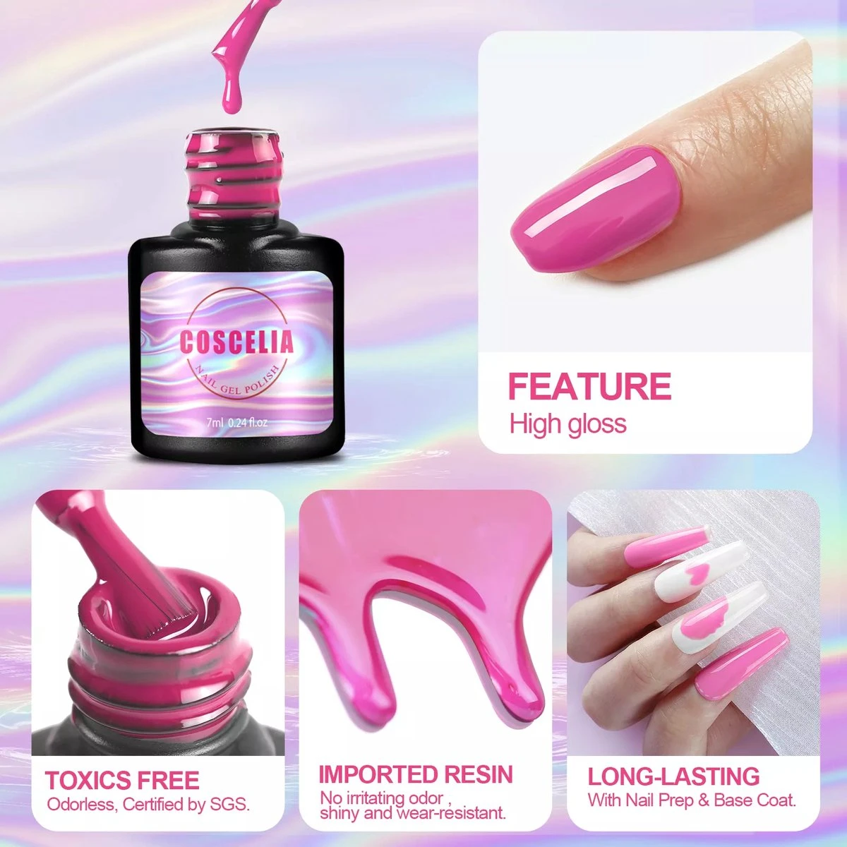 Royala H - Gellak Starterspakket + Inclusief Portable UV LED Lamp + Met 6 Verschillende Gellak Kleuren - Gellak Lamp – Topcoat - Basecoat - Alle Benodigdheden In Eén - Afbeelding 6