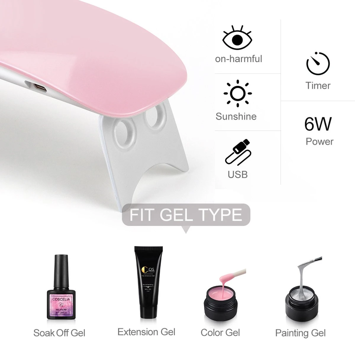Royala H - Gellak Starterspakket + Inclusief Portable UV LED Lamp + Met 6 Verschillende Gellak Kleuren - Gellak Lamp – Topcoat - Basecoat - Alle Benodigdheden In Eén - Afbeelding 14