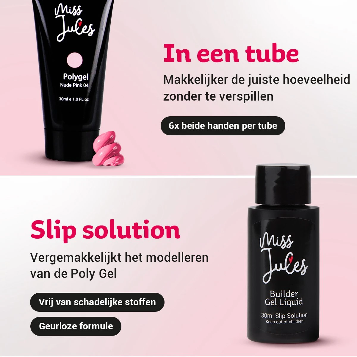 Miss Jules® Luxe Complete Polygel Kit - Polygel Nagels Starterspakket - 3 X 30 ML - Perfecte Combinatie Gellak & Acryl - Inclusief Instructievideo (NL) - Afbeelding 2