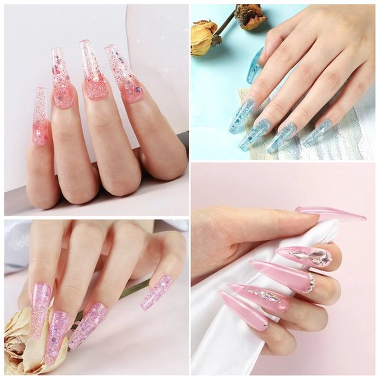 Polygel- Polygel Kit- Polygel Nagels- Polygel Starter Set - RH0594: Thin Nail File 1 Grey Nail File 1 48W White Nail Dryer Helmet Lamp 220V 1 Curved Tweezers 1 Glass Cup 1 Cuticle Fork 1 Cuticle Pusher 1 Nail Cutter 1 Dual End Nail Brush 1 8G Nail Gl - Afbeelding 7