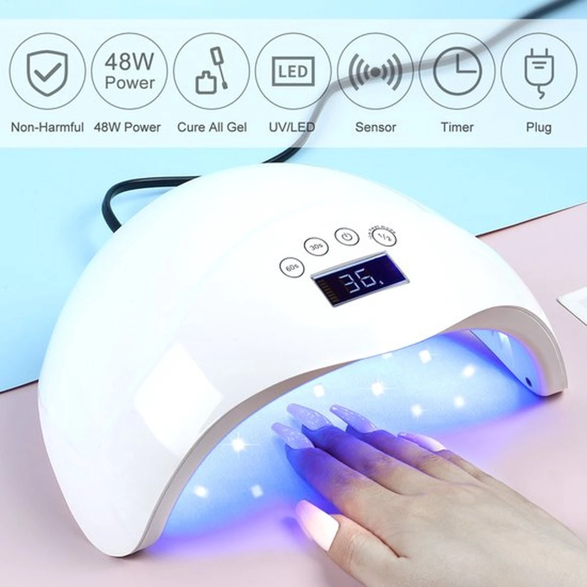 Polygel- Polygel Kit- Polygel Nagels- Polygel Starter Set - RH0594: Thin Nail File 1 Grey Nail File 1 48W White Nail Dryer Helmet Lamp 220V 1 Curved Tweezers 1 Glass Cup 1 Cuticle Fork 1 Cuticle Pusher 1 Nail Cutter 1 Dual End Nail Brush 1 8G Nail Gl - Afbeelding 8