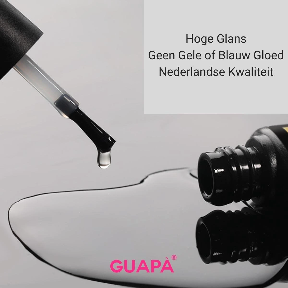 GUAPÀ® Top Coat 7ML - UV Blocker - Gellak - Polygel - Acryl Nagels - Blijvend Glanzende Nagels - High Shine No Wipe Top Gel - Zonder Gele Of Blauwe Gloed - Met Nagelvijl - Afbeelding 5