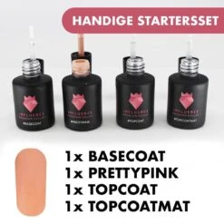 Merkloos #PRETTYPINKSERIE - Influence Gellac - Roze Gellak - Gellak Roze UV - UV Gellak - Gel Nagellak - Basecoat - Topcoat - Topcoatmat - No Wipe - Startersset - Kado Vrouw - Valentijns Cadeau - Kado Voor Haar - 4 X 10 Ml