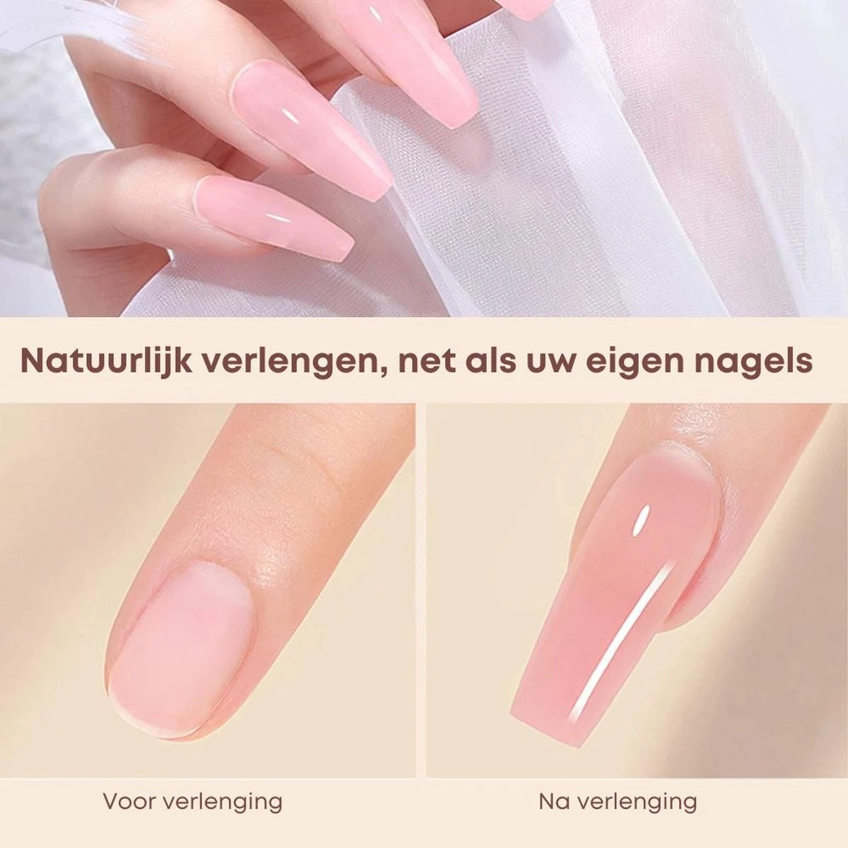Merkloos Polygel Nagels Starterspakket | 12 Stuks | Langdurig | Polygel Kit | Polygel Nagels | Set 3 - Afbeelding 2