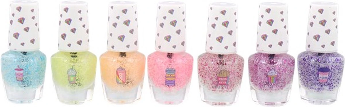 Merkloos 7 Dagen Nagellak Voor Kinderen - Multicolor - Disco