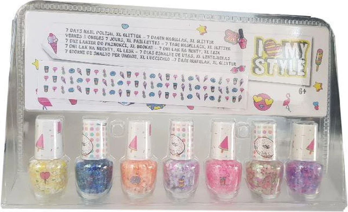 Merkloos Nagellak Voor Kinderen - 7 Kleuren - Multicolor - Afbeelding 2