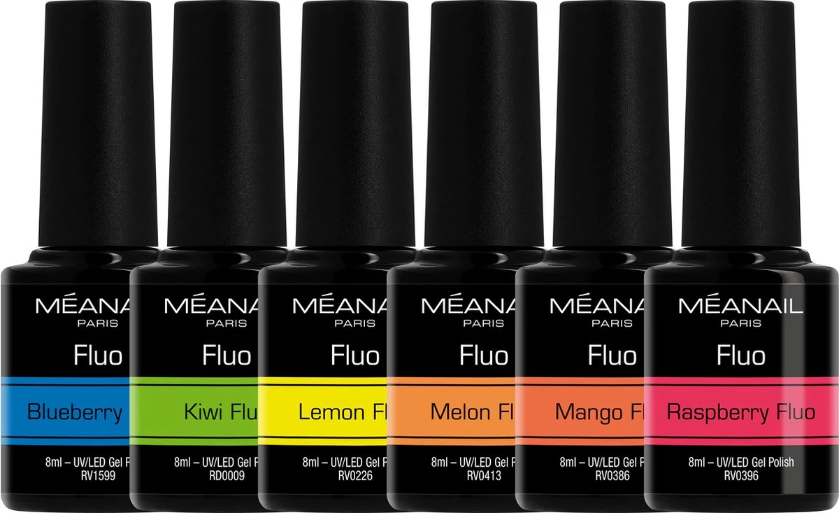 Méanail - Gellak - Fluo - Neon - Gel Nagellak - 6 X 8ml - Afbeelding 2
