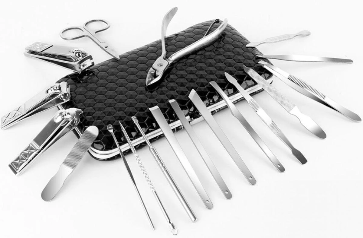 Luxe Manicure En Pedicure Set - Nagelverzorging - Nail Art - 18 Delig - Zwart - Afbeelding 7