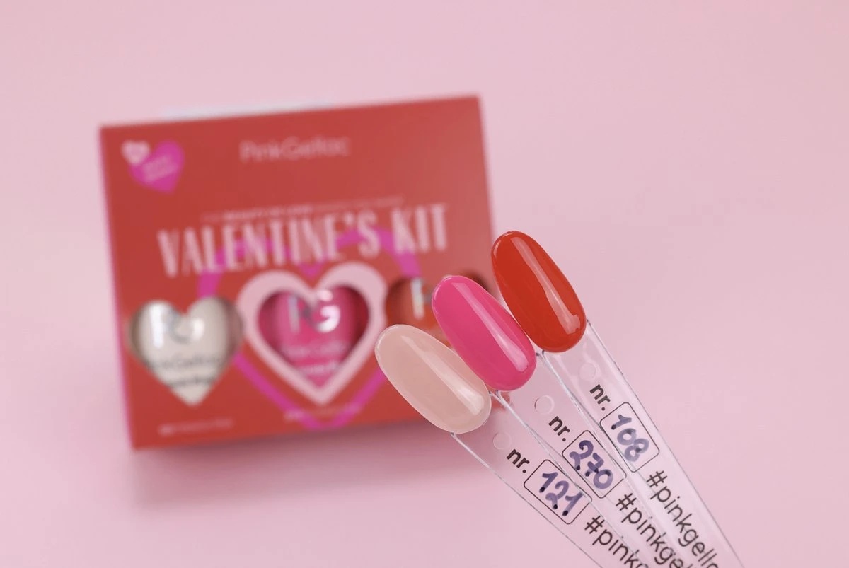 Pink Gellac - Valentine's Kit Color Box - Gellak Set Kleuren - 3 X 15 Ml Inclusief Nail Art Stickers - Afbeelding 8