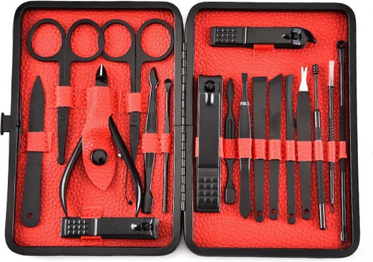 ⭐ATV PERFECTUM Luxe 18-delige - Manicure Set - Zwart Manicureset - Manicure Setje Pedicureset - Nagelschaartje - Nagelknipper – Nagelknipper Set - Manicureset - Manicuresetje - Afbeelding 11