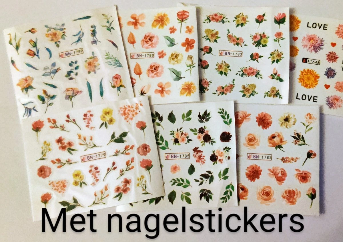 Braembles® - Gellak - Set - Flowers + Gratis -Nagelstickers- + -Nagelvijl- 6-delige - Gellak Starterspakket - Gel Nagellak - Pink Gellac - Gellac - Nagels - 10ML - UV-LEDlamp - Kerstcadeau - Kerst - - Afbeelding 2