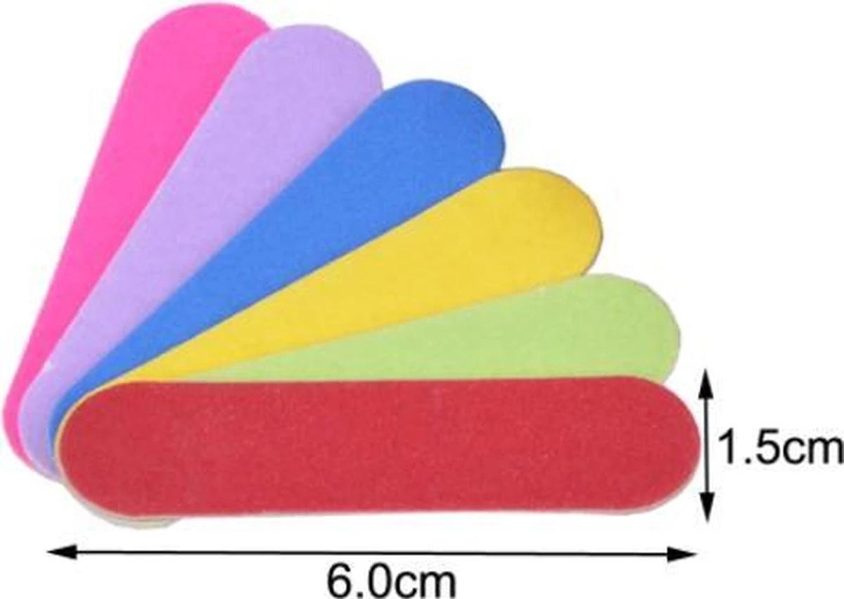 Mini Nagelvijl - 6 Cm - Kleurrijk Manicure Vijl - Professionele Nail Art - Voor Nagels, Nep/plak Nagels, Nail Extensions, Etc - Afbeelding 2