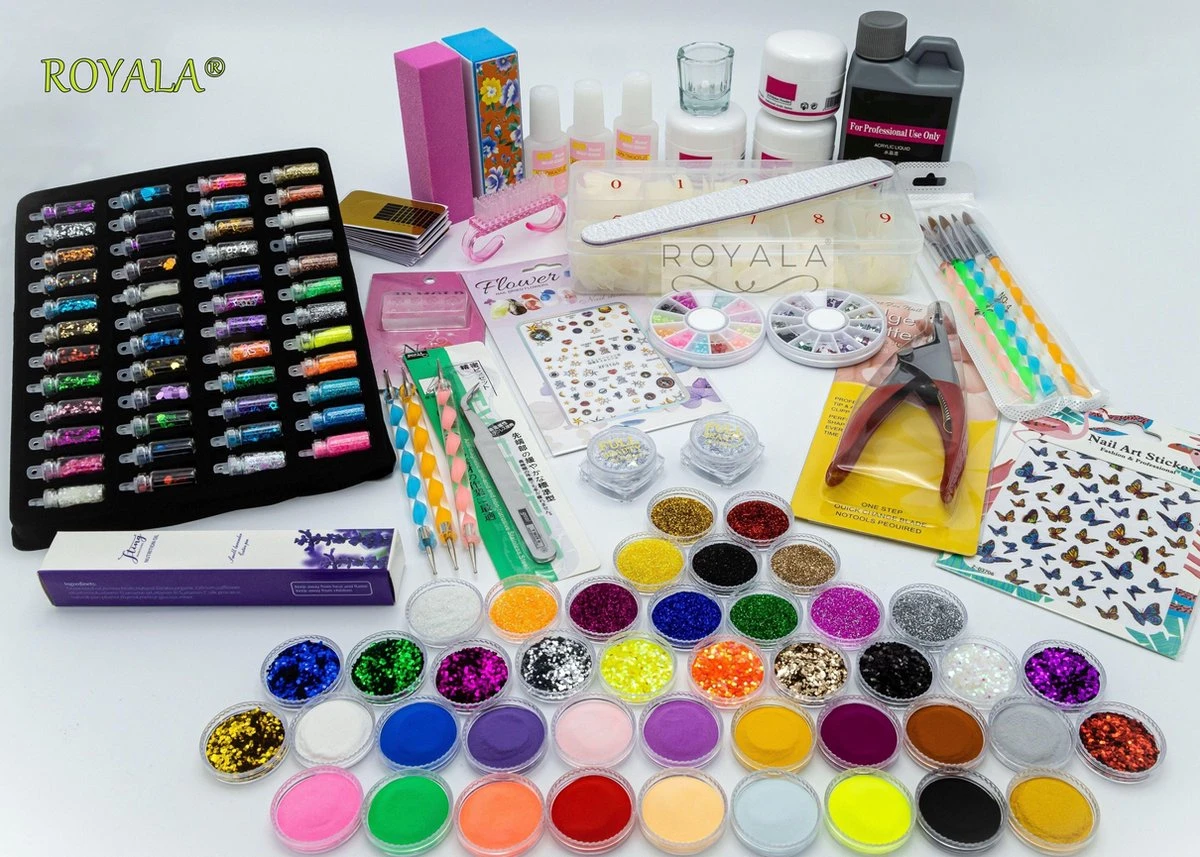Royala - Acrylnagels Starters Pakket Large|L| 125 Delig | 94 Colors | Acryl Nagels Set | Acryl Starter Kit | Nail Art Pakket | 500 Franse Nageltips | Manicure Set Voor Nail Art Kit | Nagel Decoratie | Acryl Poeder | Acryl Vloeistof | Monomeer - Afbeelding 6