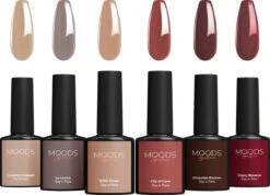Moods Gellac 6-delige Set - Gel Nagellak - 15ML - Day In Paris - Gellac - Nagels - Gellak Starterspakket - Caramel Kleuren