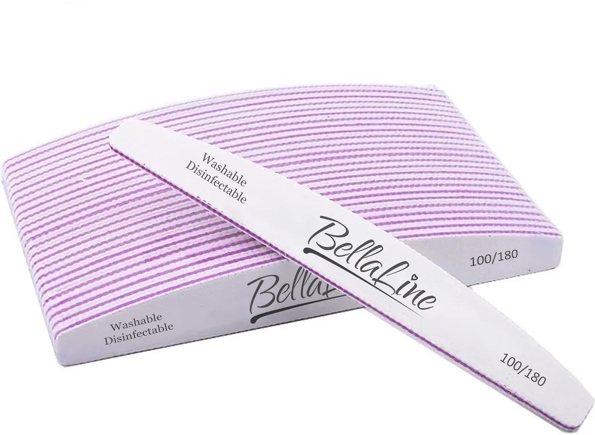 5 Stuks Nagelvijl Zebra Vijl Moon 100/180 Grit - BellaLine - Grof / Zachte Vijl - Hoge Kwaliteit - Professionele - Nagelvijlen - Maan - Gelnagels - Nagel Verzorging - Banaan - Acrylnagels - Nagel Vijl - Shellac - High Quality - Kunstnagels - Manicure - Afbeelding 4