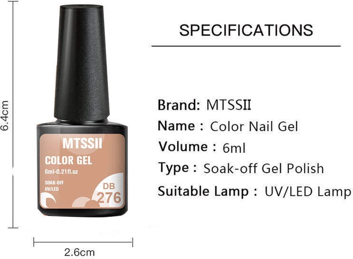 Mtssii - Gelnagel Kit - 5 ZOMER KLEUREN Gellak - Blauw, Groen, Oranje/nude, Geel En Lila- Starterkit - Manicure Set - 54 Watt UV Lamp - Gel Nagels Starterspakket - Nepnagels - - Afbeelding 2