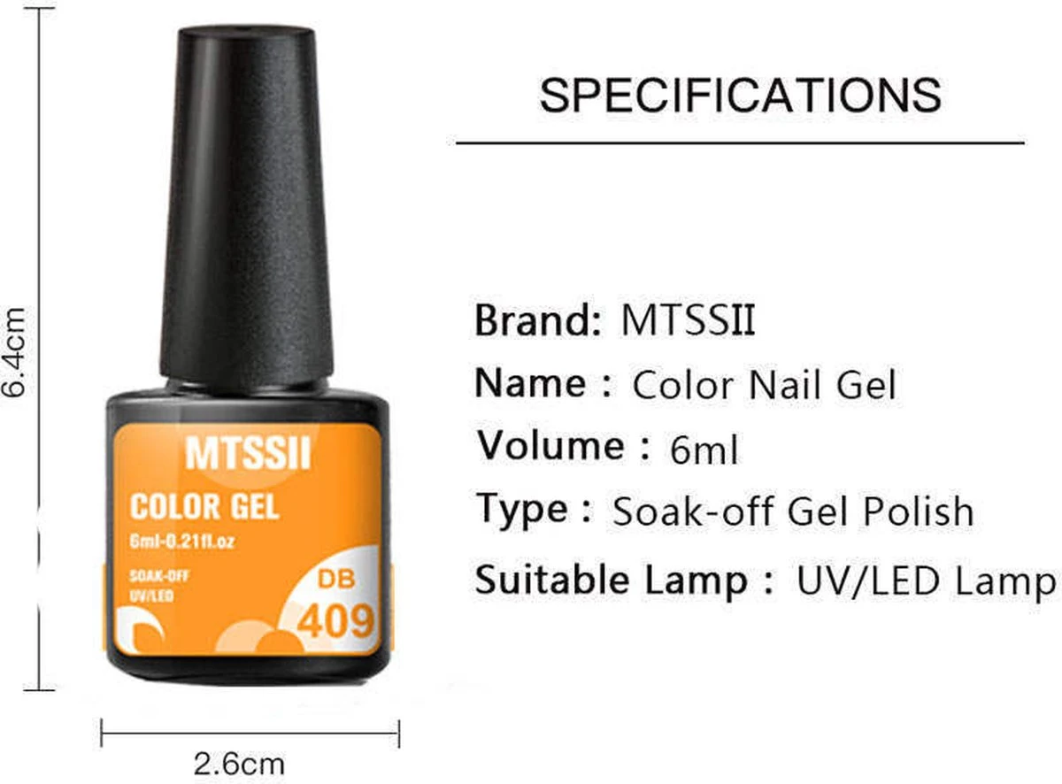 Mtssii - Gelnagel Kit - 5 ZOMER KLEUREN Gellak - Blauw, Groen, Oranje/nude, Geel En Lila- Starterkit - Manicure Set - 54 Watt UV Lamp - Gel Nagels - Afbeelding 3